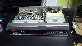 Inside the DVD drive of the Pioneer DVD VCR combo