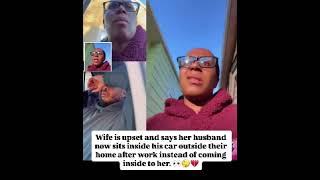 Wife Is Upset Her Husband Sits Outside Their Home In His Car After Work.