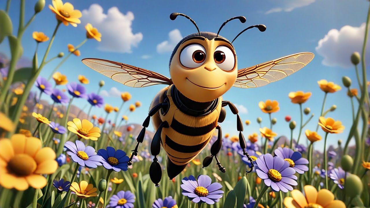 Five Buzzing Bees Add and Fly | Math Song for Kids | Nursery Rhymes and Preschool Learning