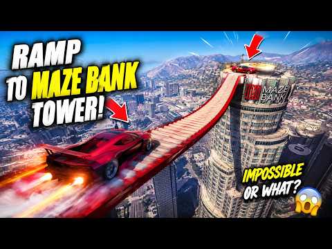 Franklin tries to complete MAZE BANK TOWER RAMP in GTA 5 | SHINCHAN and FRANKLIN