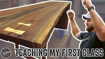 Teaching My First Woodworking Class with Live Edge Waterfall Coffee Tables