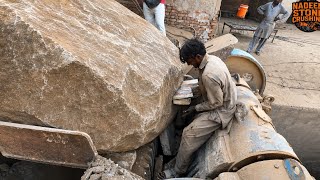 GIANT Boulder Vs Powerful Stone Crusher! 😱 Can It Crush This Massive Rock? (Best for Clicks)