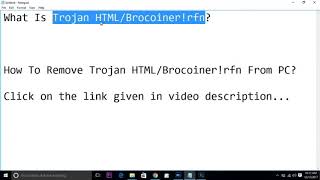 How To Remove Trojan HTML/Brocoiner!rfn From PC?