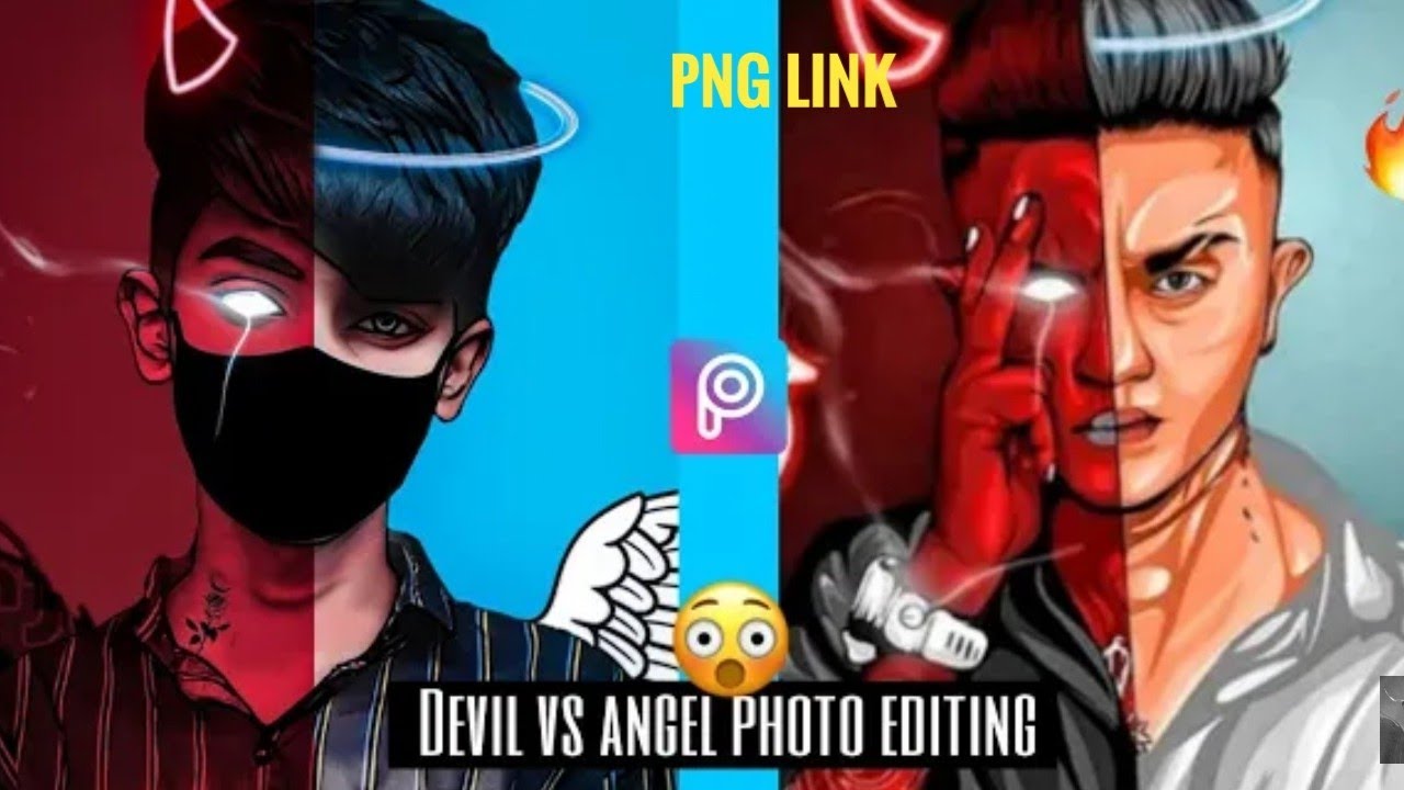 Devil vs Angle photo editing concept picsart || Picsart photo editing tutorial