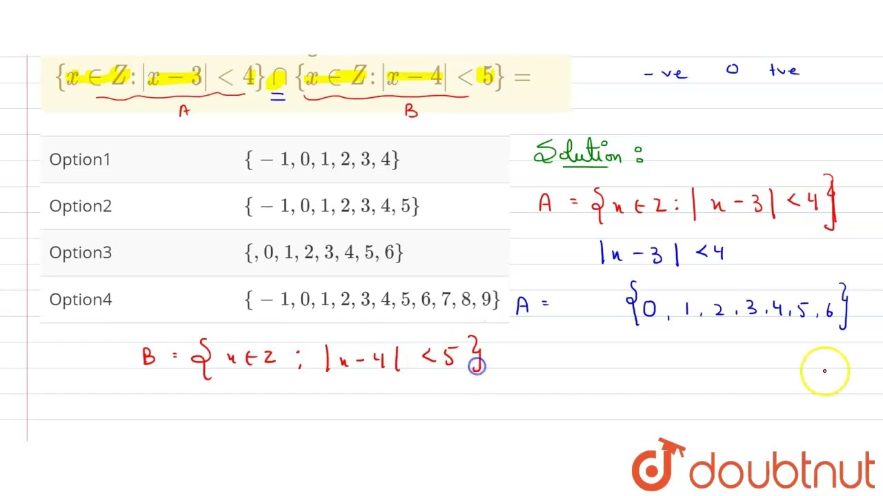 一二三 Let Z denoted the set of integers, then {x inZ:|x-3|lt4}nn{x inZ