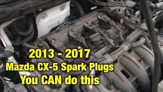 HOW TO REPLACE Spark Plugs on a 2013-2017 Mazda CX-5 - SUPER EASY by Buckle Up Studios 61,939 views 3 years ago 7 minutes, 38 seconds