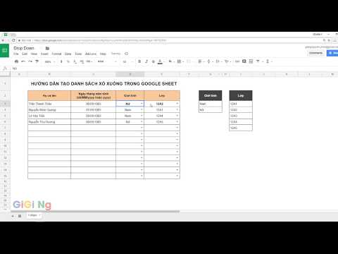 Video Hướng dẫn tạo danh sách xổ xuống trên Google Sheet - youtube