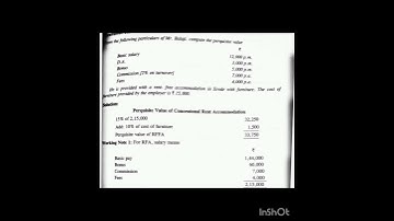 perquisite calculation Income from salary