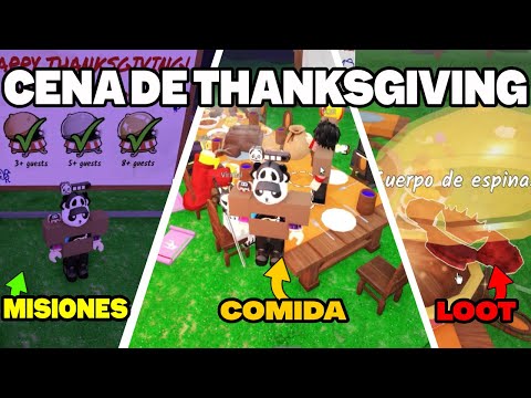 COMO COMPLETAR LA MISIÓN DE THANKSGIVING! 🟢 Pavos, Comida y LOOT ÉPICO | 99 NOCHES EN EL BOSQUE