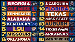 SEC Football Power Rankings Week 8