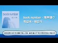 back number - 海岸通り, 백넘버 - 해안가 번역&middot;해석+발음+가사