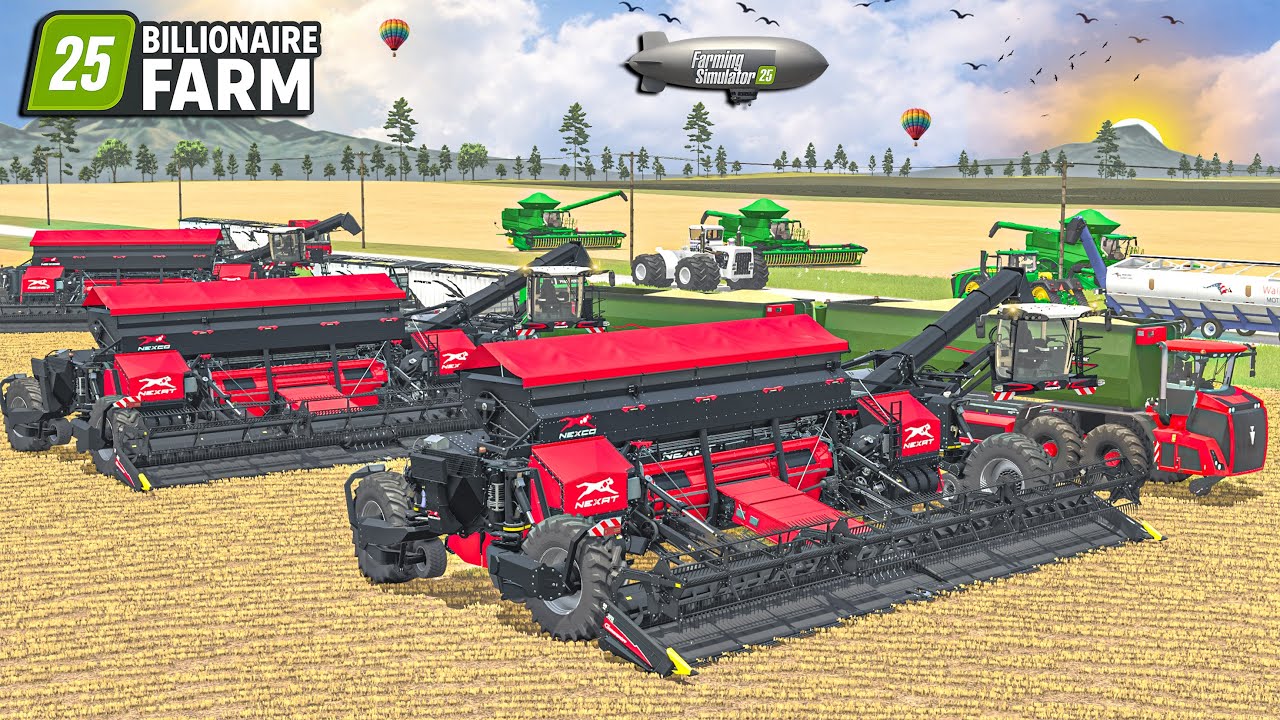 This NEXAT Harvester Is HUGE! | Oat Harvest Operation | BILLIONAIRE FARM | Farming Simulator 25