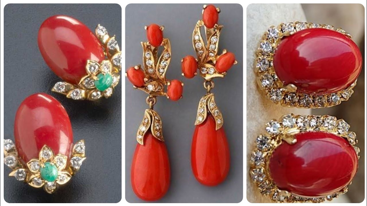 Red Coral Drops Earring at Rs 303/pair | Red Coral Earring in Bhilwara |  ID: 2851883452748