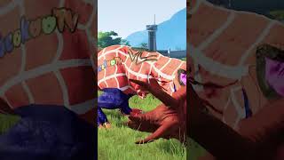 (Jurassic World Evolution🌍)SpiderMan T-Rex Vs Captain America King Ghidorah Dinosaurs Fight