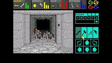 Dungeon Master (Amiga) - 6 - New level. Purple worms! Food! (Level 3)