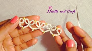 Easy & Elegant tatting saree kuchu pattern | Lesson - 8 (Kannada version) - Needle and Craft 