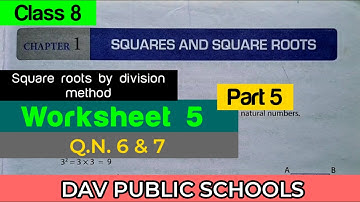 DAV class 8 maths chapter 1 worksheet 5 Q.N. 6 & 7