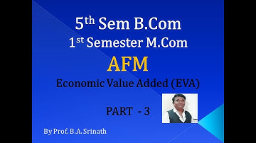 AFM - Economic Value Added in Kannada PART 3 - Problem No. 2 By Srinath Sir