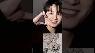 💜 Cute Jungkook Drawing with Cat 🐱 Cuteness Overload Fan Art ✨🎨