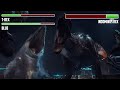 T-rex vs. Indominus Rex WITH HEALTHBARS | Final Battle | HD | Jurassic World