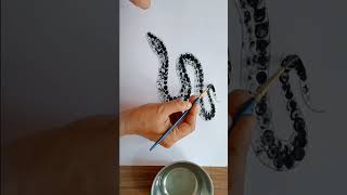 Realistic Snake Drawing Using Smart Work / Thumb Painting #art #shorts #drawing
