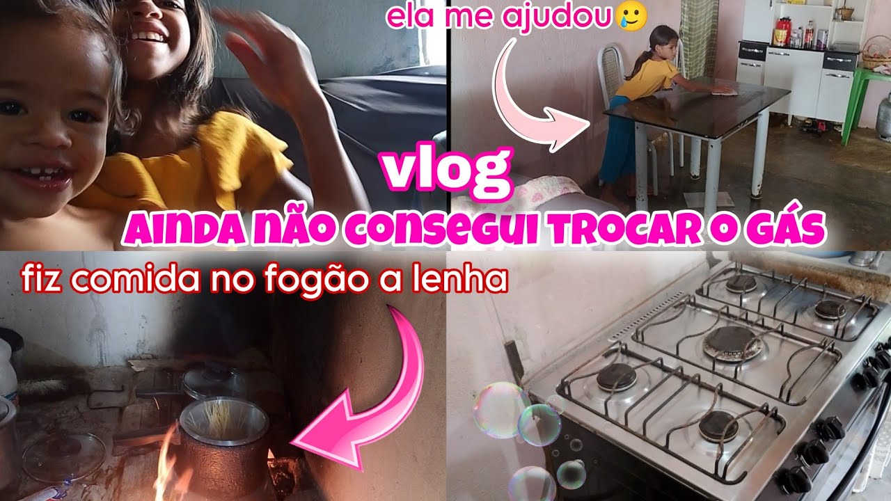 Vlog: vida real sem filtros/MEU GÁS SECOU FIZ COMIDA NO FOGÃO A LENHA MUITA FUMAÇA 