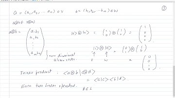 FTP Lecture 10 Tensor product Hilbert spaces continued...