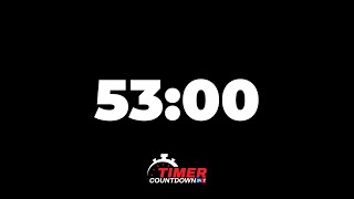 53-Minute Timer | Black Screen Countdown with Alarm