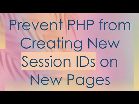 Prevent PHP from Creating New Session IDs on New Pages