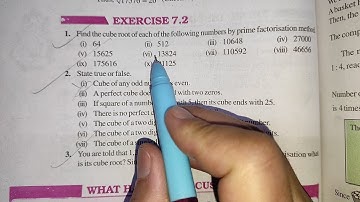 Cube and Cube root  Chapter -7 Ex-7.2 || Ncert Class 8th Maths