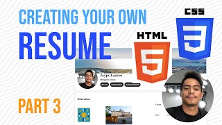 Creating resume using HTM CSS - Part 3