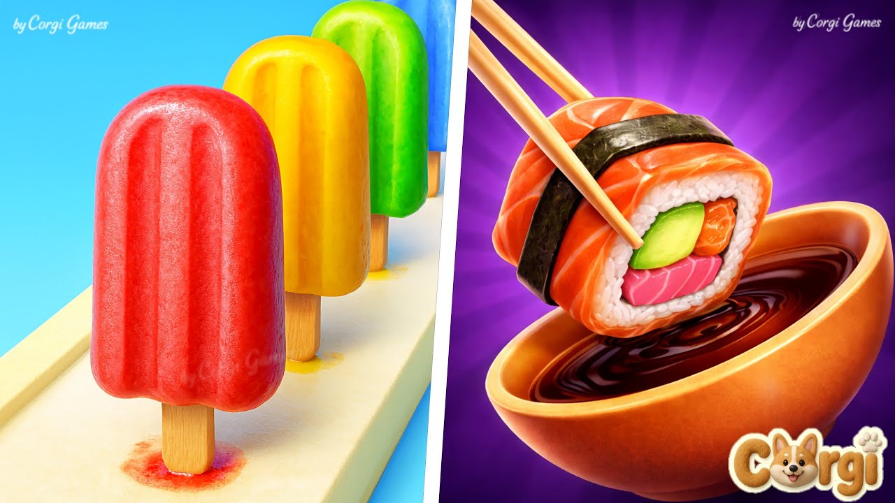 Popsicle Stack VS Sushi Craft - All Level SpeedRun Gameplay Walkthrough iOS Android