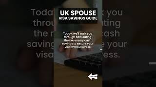 UK Spouse Visa Savings Guide #ytshort #ukspousevisarequirements