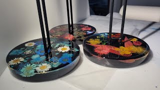 Paper towel holders with resin and flowers!