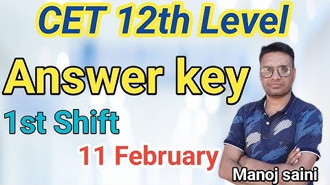 CET 12th Level Answer key |1st Shift |11 February 2023 | Rajasthan CET
