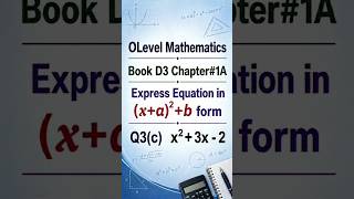 Olevel Mathematics 4024, Book D3 ,Chapter #1,Q3c #Education #Learning #StudyTips #Maths #Students