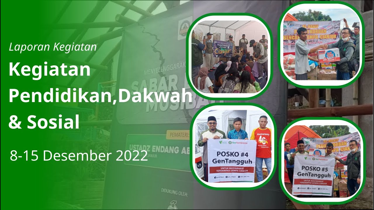 Program Desember Update Progress Program Pasca Gempa CianjurPeriode 08-15 Desember 2022 ...