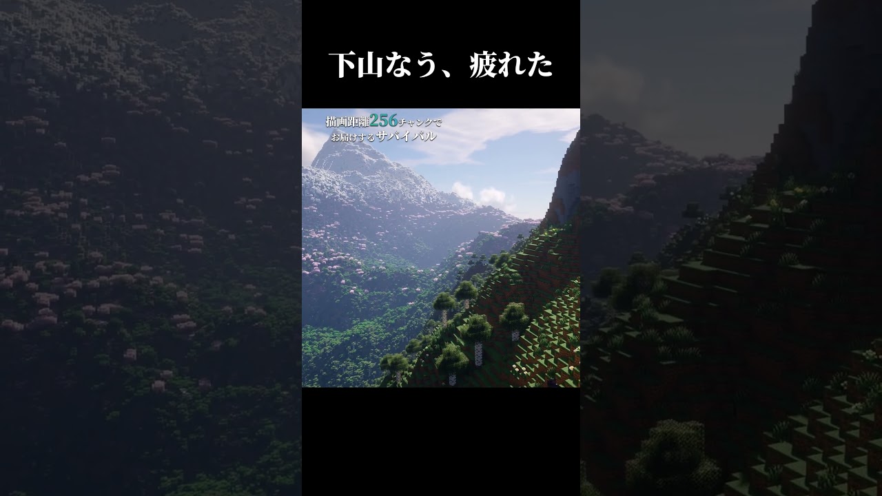 ボロボロの状態で下山するくまモフ #マイクラ #サバイバル #ゆっくり実況 #Shorts #Minecraft