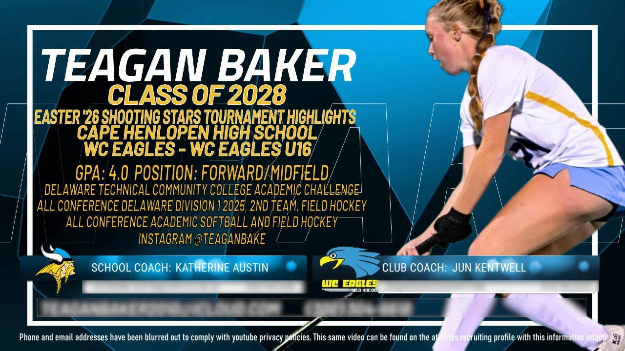 Teagan Baker - Easter 2026 Shooting Stars Tournament - Field Hockey Highlights