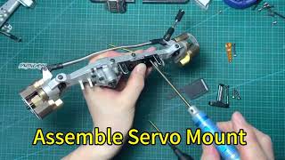 How to assemble Rhino CNC link servo and battery mount to Axial Capra Axles!