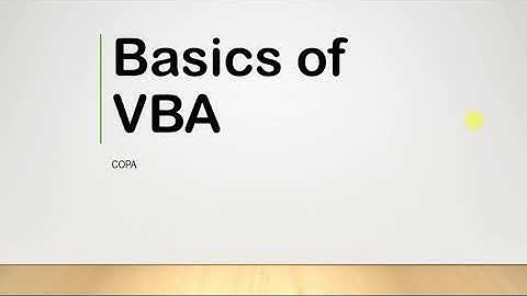 BASICS OF VBA //COPA TRADE SYLLABUS // COPA TRADE TUTORIAL // BY #COPA_ITI_LAB