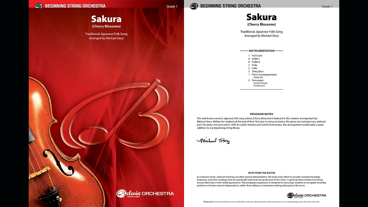 Sakura (Cherry Blossoms), arr. by Michael Story – Score & Sound