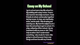 Essay On My School