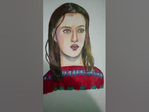 Айгуль из сериала "Слово пацана,, рисунок цветными карандашами # ...