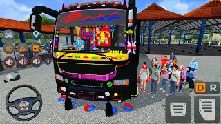 💥Runway Black Bus Blue Lighting Difficult Off-road Map Raod Loding Pasenger Drive Android gameplay screenshot 4