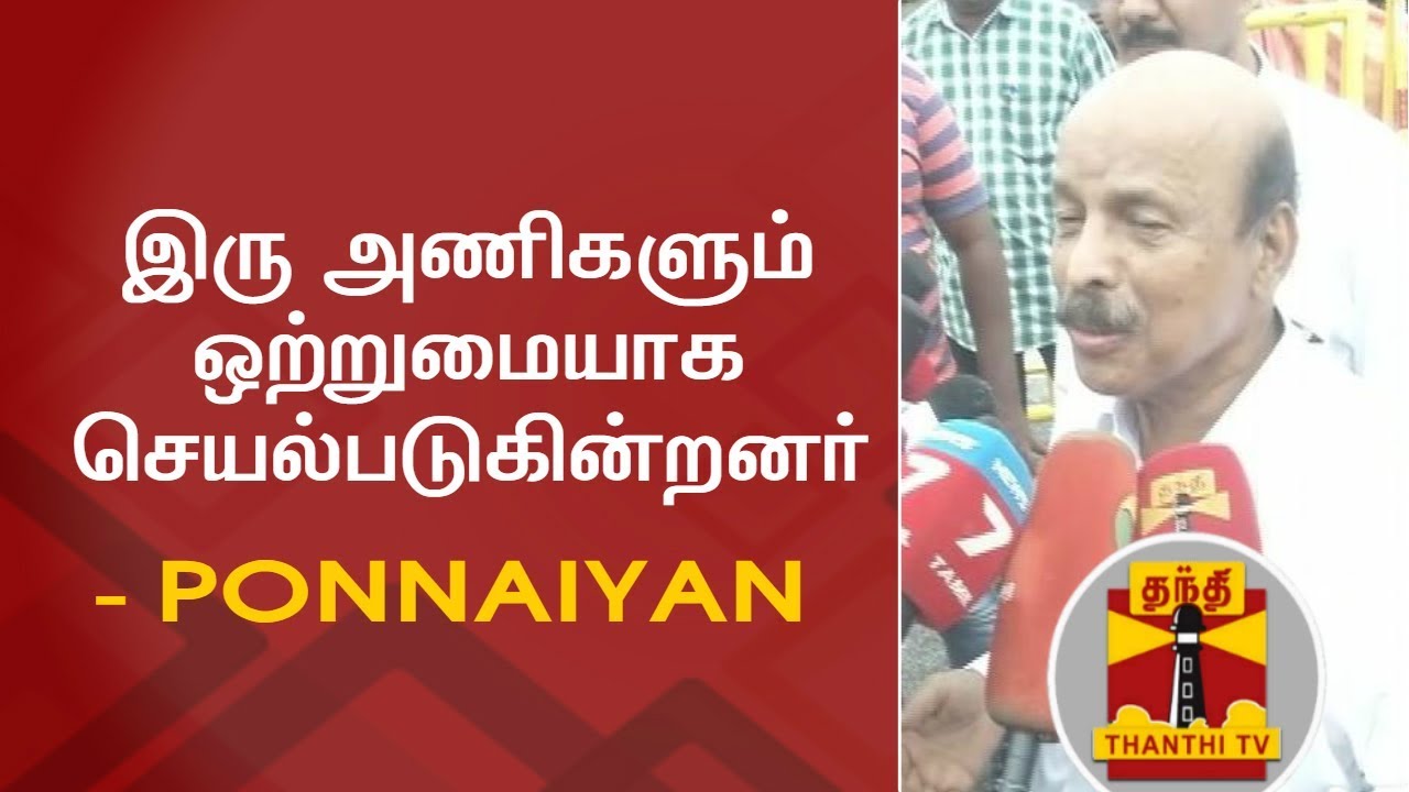 Both EPS & OPS factions are working together - Ponnaiyan | Thanthi TV