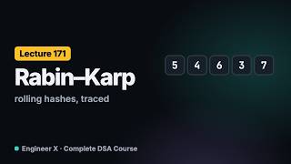 Rabin-Karp Algorithm Explained: Rolling Hash String Matching in Java | DSA Course L171
