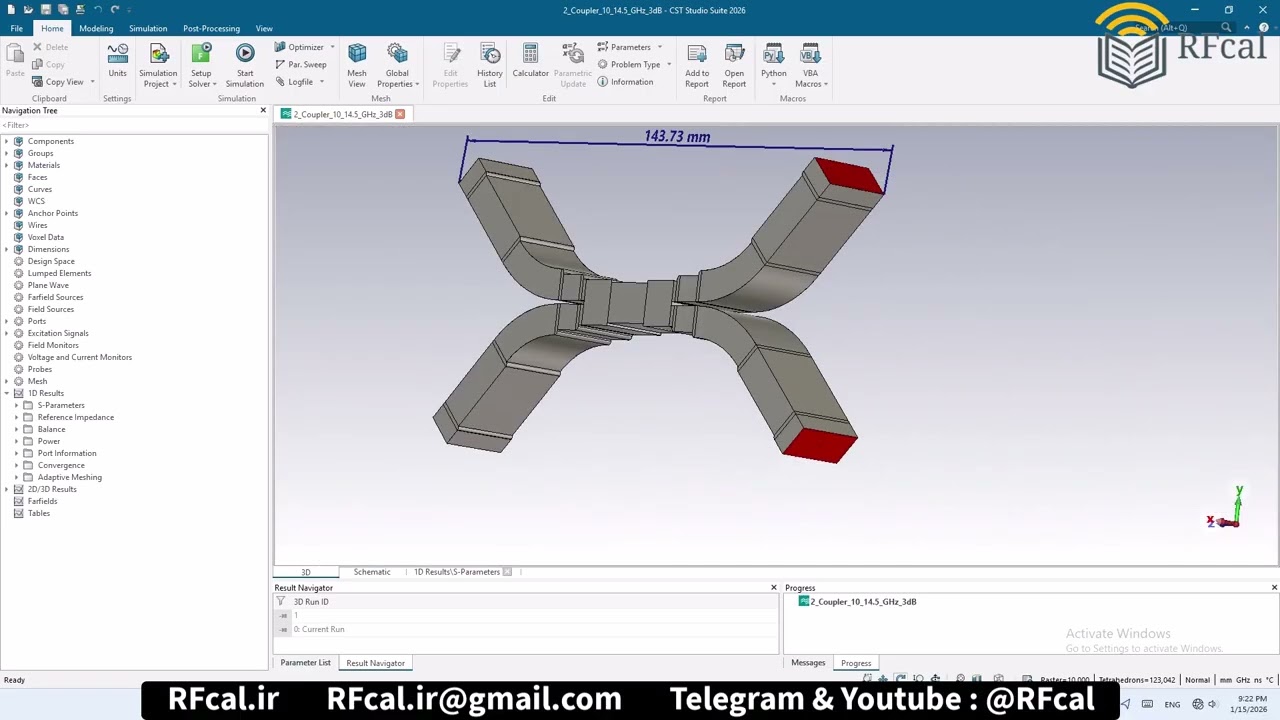 Waveguide Coupler 10-14.5 GHz 3dB number2