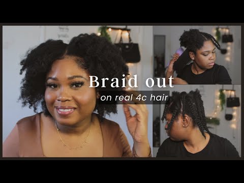 Braid out on REAL 4C blown out hair #4chairstyles #4cnaturalhair