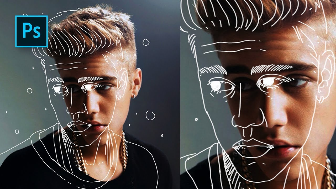 How to Create Outline Portrait Effect in Photoshop - #Photoshop